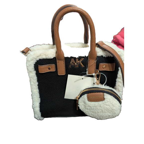 NEW Anne Klein Faux Sherpa Tote Bag NWT $78 - Picture 1 of 7